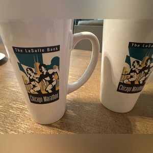 Chicago Marathon White Ceramic Mug Pair of two
